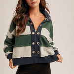 Forest & Navy Cropped Pullover - The Nines