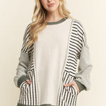 Olive Long Sleeve Colorblock Top - The Nines