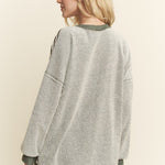 Olive Long Sleeve Colorblock Top - The Nines