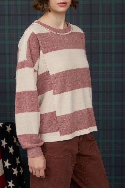 Soft Burgundy Brushed Long Sleeve - The Nines