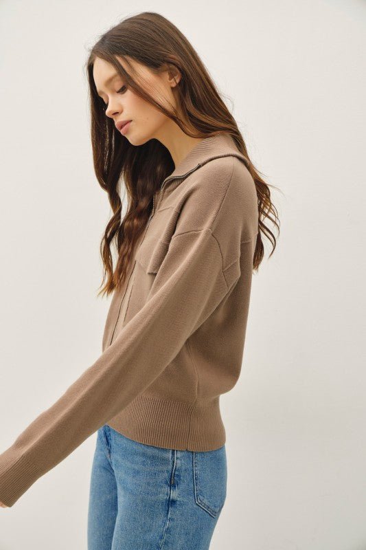 Brown Sweater Jacket - The Nines