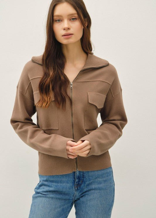 Brown Sweater Jacket - The Nines