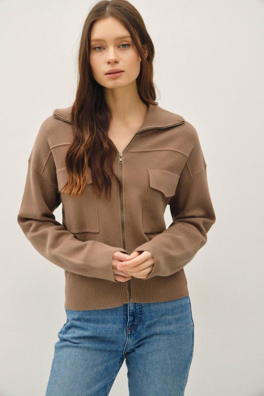 Brown Sweater Jacket - The Nines