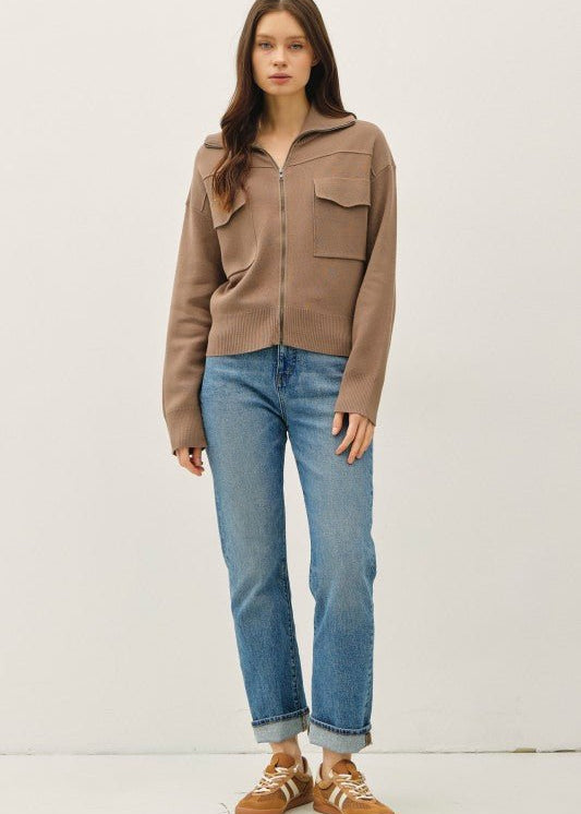 Brown Sweater Jacket - The Nines