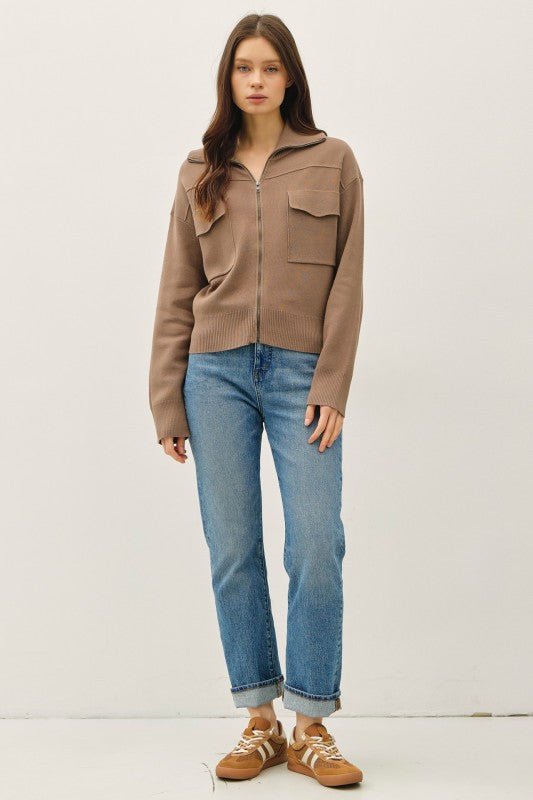 Brown Sweater Jacket - The Nines