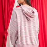 Striped Thumbhole Side Slit Hoodie - The Nines