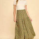 Tiered Elastic Waist Midi Skirts - 2 Colors! - The Nines