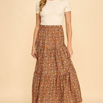 Tiered Elastic Waist Midi Skirts - 2 Colors! - The Nines