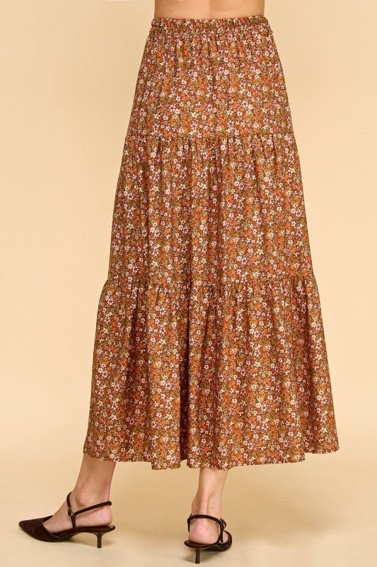 Tiered Elastic Waist Midi Skirts - 2 Colors! - The Nines