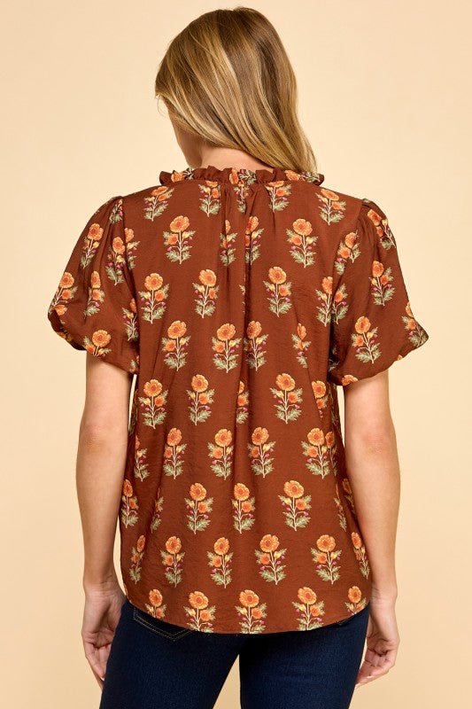 Everly Floral Puff Sleeve Top - 2 Colors! - The Nines