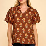 Everly Floral Puff Sleeve Top - 2 Colors! - The Nines