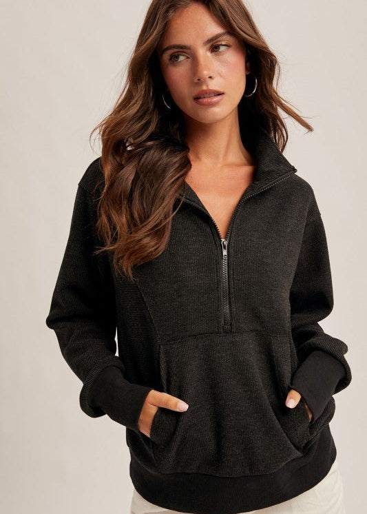 Textured Half Zip - 2 colors! - The Nines