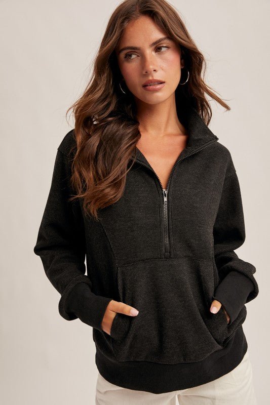 Textured Half Zip - 2 colors! - The Nines