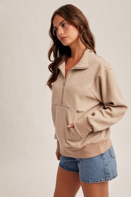 Textured Half Zip - 2 colors! - The Nines
