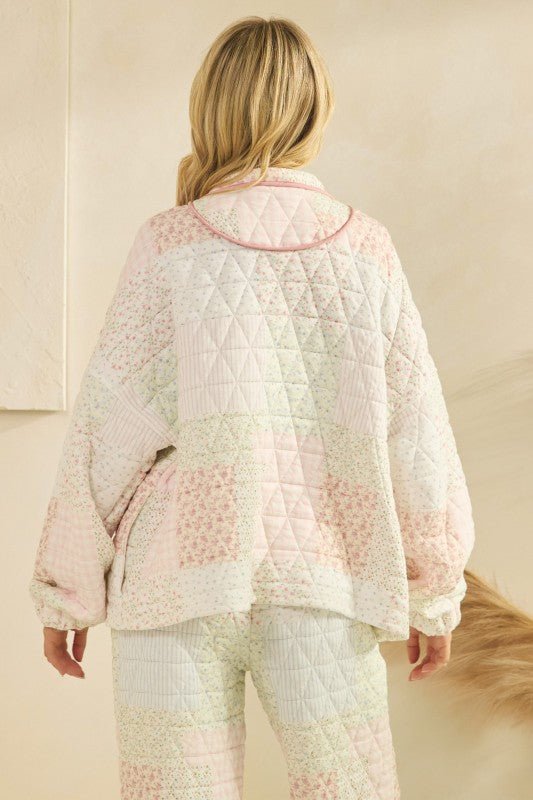 Floral Quilted Quarter Zip - 2 colors! - The Nines
