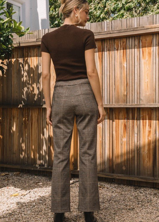 Brown Plaid Pants - The Nines