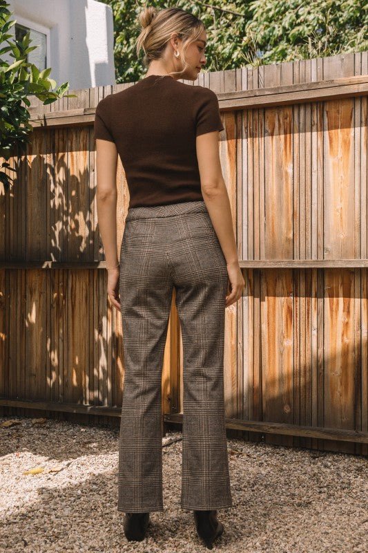 Brown Plaid Pants - The Nines