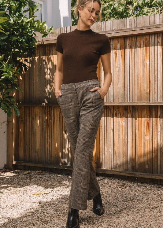 Brown Plaid Pants - The Nines