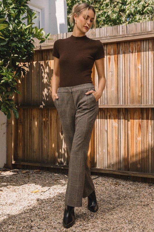 Brown Plaid Pants - The Nines