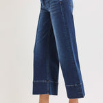 Risen Mid Rise Crop Pintuck Wide Leg Jean - The Nines