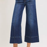 Risen Mid Rise Crop Pintuck Wide Leg Jean - The Nines