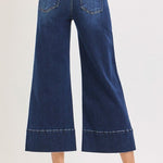 Risen Mid Rise Crop Pintuck Wide Leg Jean - The Nines