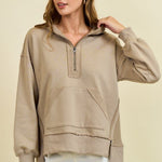 Reverse Fabric Half Zip Sweatshirts - 2 Colors! - The Nines