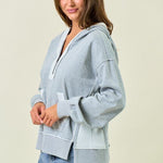 Reverse Fabric Half Zip Sweatshirts - 2 Colors! - The Nines