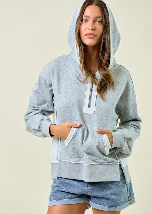 Reverse Fabric Half Zip Sweatshirts - 2 Colors! - The Nines