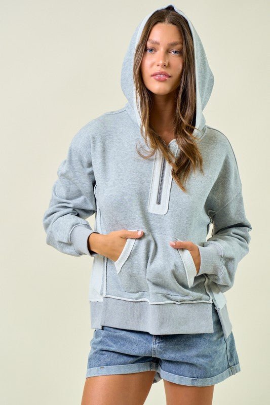 Reverse Fabric Half Zip Sweatshirts - 2 Colors! - The Nines
