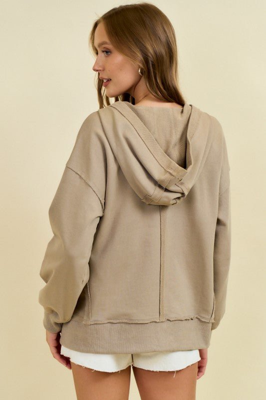 Reverse Fabric Half Zip Sweatshirts - 2 Colors! - The Nines