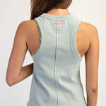 Ribbed Lace Trim Tank Top - 4 Colors! - The Nines