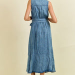 Dark Denim Belted Sun Dress - The Nines