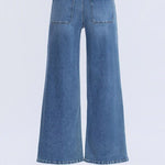 Vervet Elastic Waist Band Comfort Stretch Wide Leg Jean - The Nines