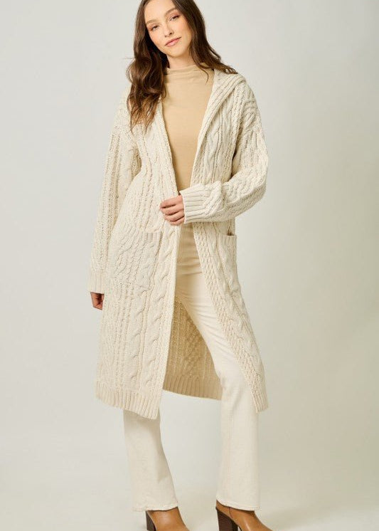 Almond Long Sweater Jacket - The Nines