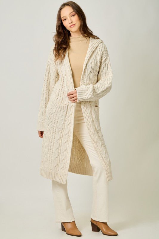 Almond Long Sweater Jacket - The Nines
