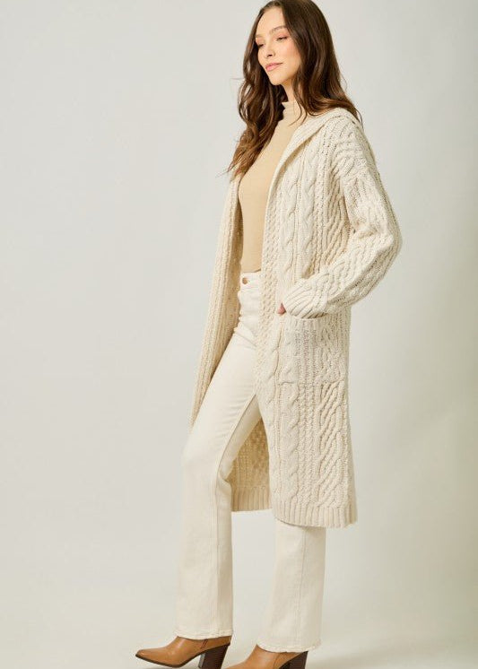 Almond Long Sweater Jacket - The Nines