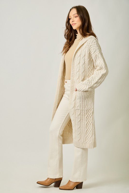 Almond Long Sweater Jacket - The Nines