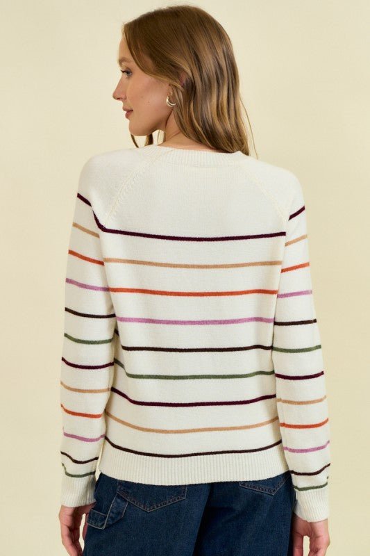 Addison Multicolor Striped Henley - The Nines