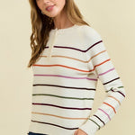 Addison Multicolor Striped Henley - The Nines