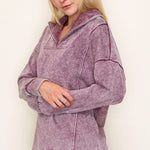 Burgundy Mineral Wash Pullover - The Nines