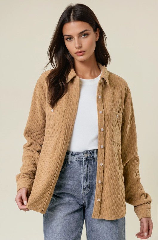 Textured Quilted Shacket - 2 Colors! - The Nines