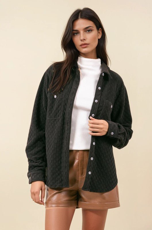 Textured Quilted Shacket - 2 Colors! - The Nines