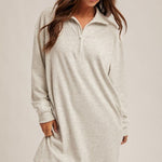 Soft Brushed Quarter Zip Sweatshirt Pocket Dress - 3 colors! - The Nines
