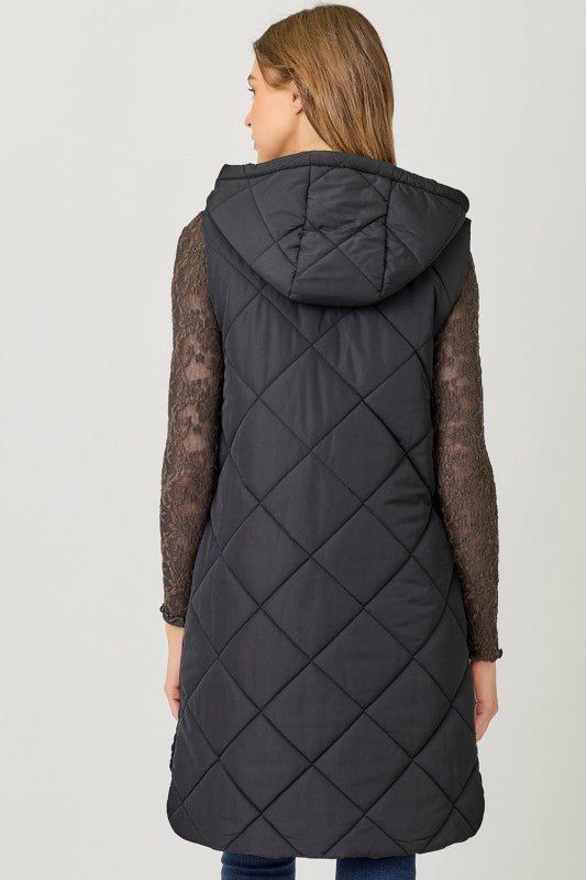 Quilted Gold Zip Puffer Vest - 3 Colors! - The Nines