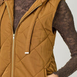 Quilted Gold Zip Puffer Vest - 3 Colors! - The Nines