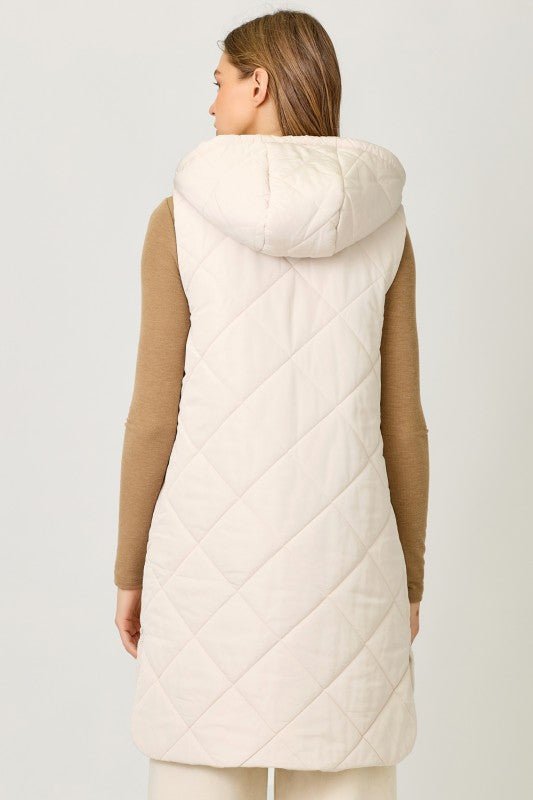 Quilted Gold Zip Puffer Vest - 3 Colors! - The Nines