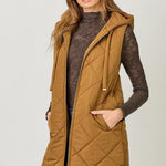 Quilted Gold Zip Puffer Vest - 3 Colors! - The Nines
