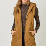 Quilted Gold Zip Puffer Vest - 3 Colors! - The Nines