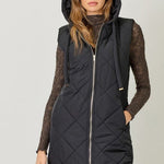 Quilted Gold Zip Puffer Vest - 3 Colors! - The Nines